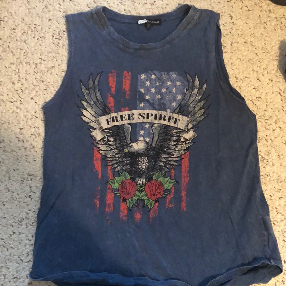 Recycled Karma blue Free spirit acid wash tank